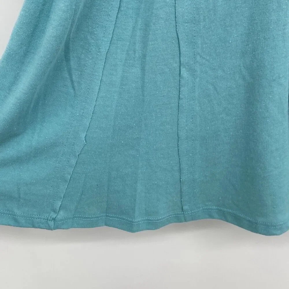 Free People FP Beach Womens Long Sleeve Miles of Beach Henley Mini Dress Blue XS